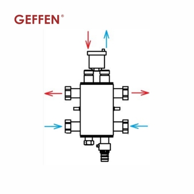 2-х контурный коллектор со встроенным гидравлическим разделителем МКС 70 Geffen (Россия)