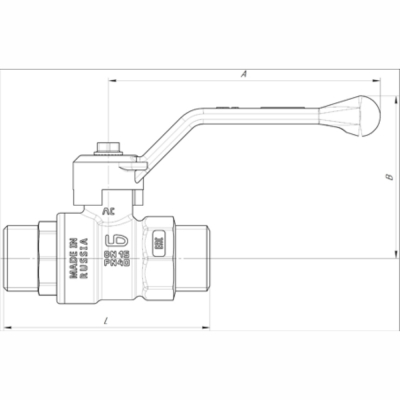 Кран шаровой латунный LD Pride (Россия) НР-НР