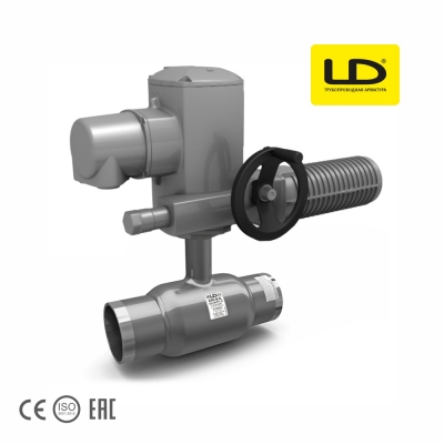 Кран шаровой стальной LD (Россия) приварной стандартнопроходной для воды и газа