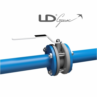 Кран шаровой стальной Стриж LD (Россия) межфланцевый для воды и газа, оцинкованный, полнопроходной