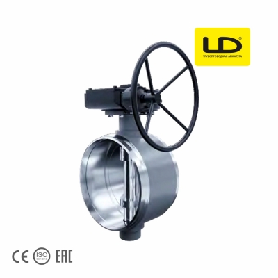 Поворотно-дисковый затвор 3-х эксцентриковый LD (Россия) с редуктором, приварной, низкотемпературный +200°С